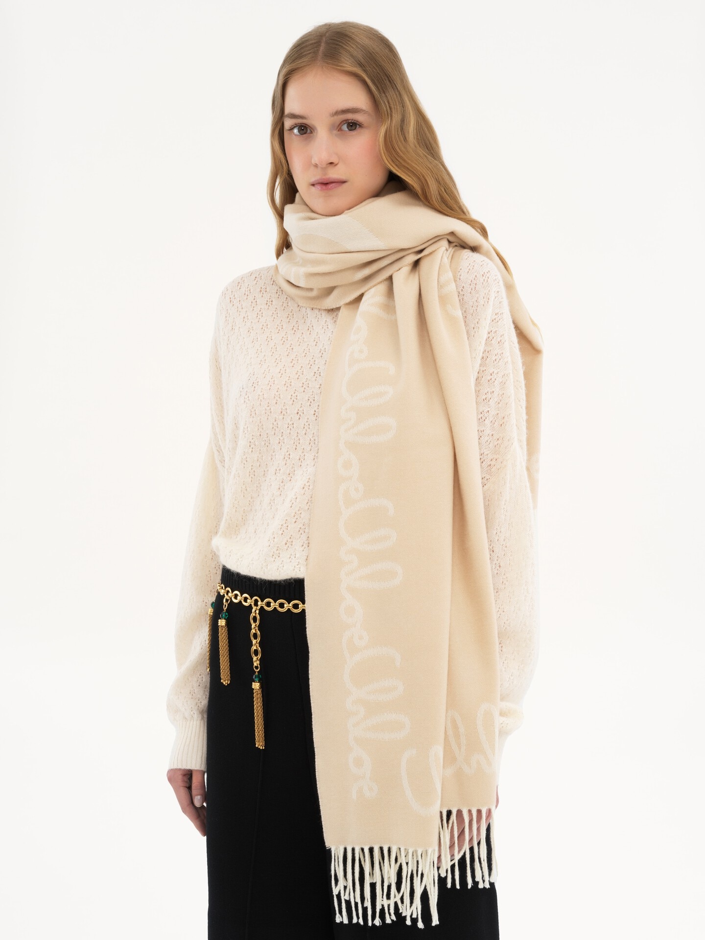 The Chlo&eacute; Iconic scarf in jacquard wool - 3