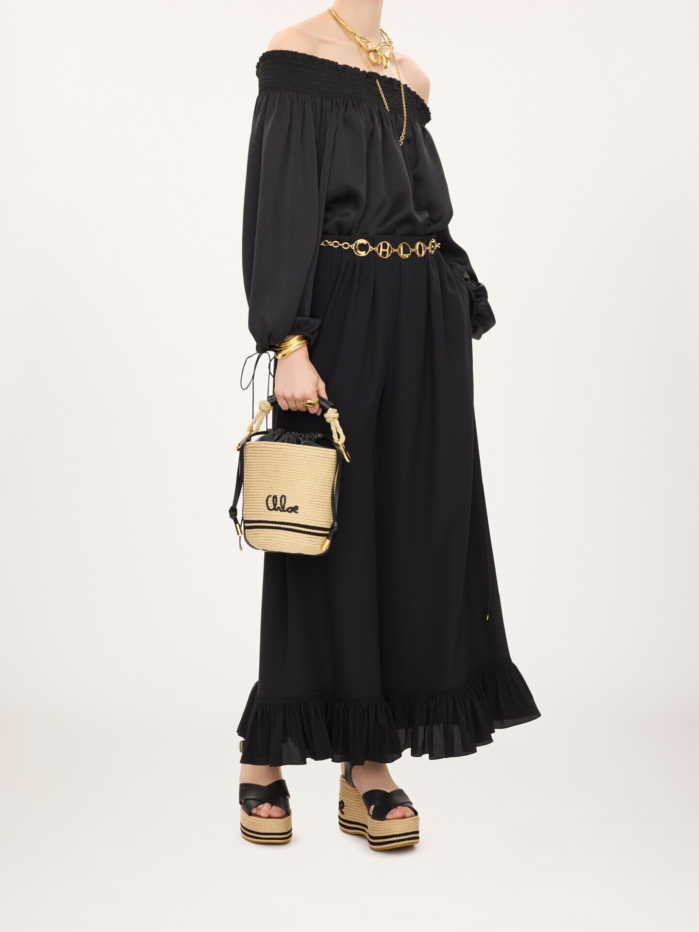 Chlo&eacute; Soleil bucket bag in cord - 7.0