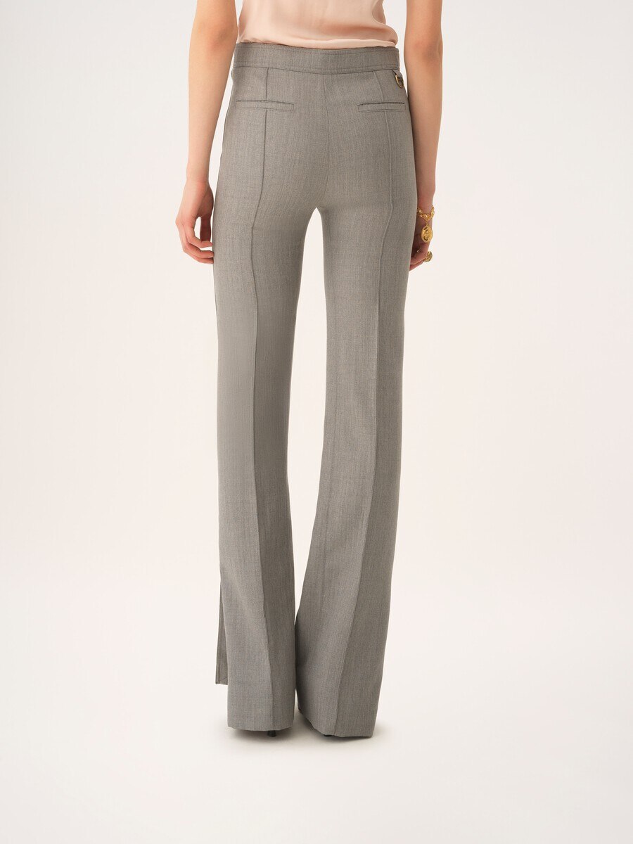 Pantalon tailleur en laine chin&eacute;e - 5