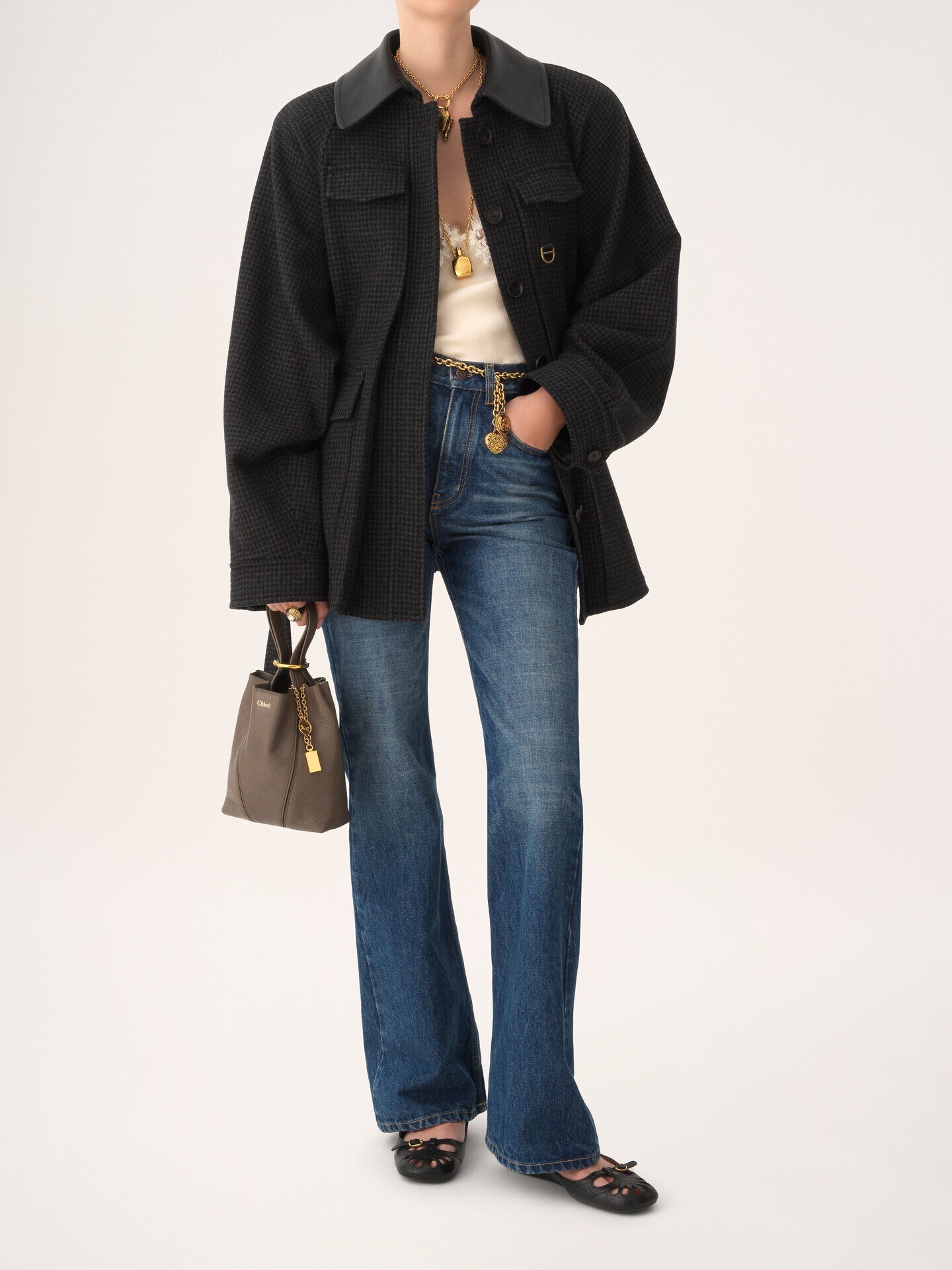 Small Chlo&eacute; Spin tote bag in grained leather - 7