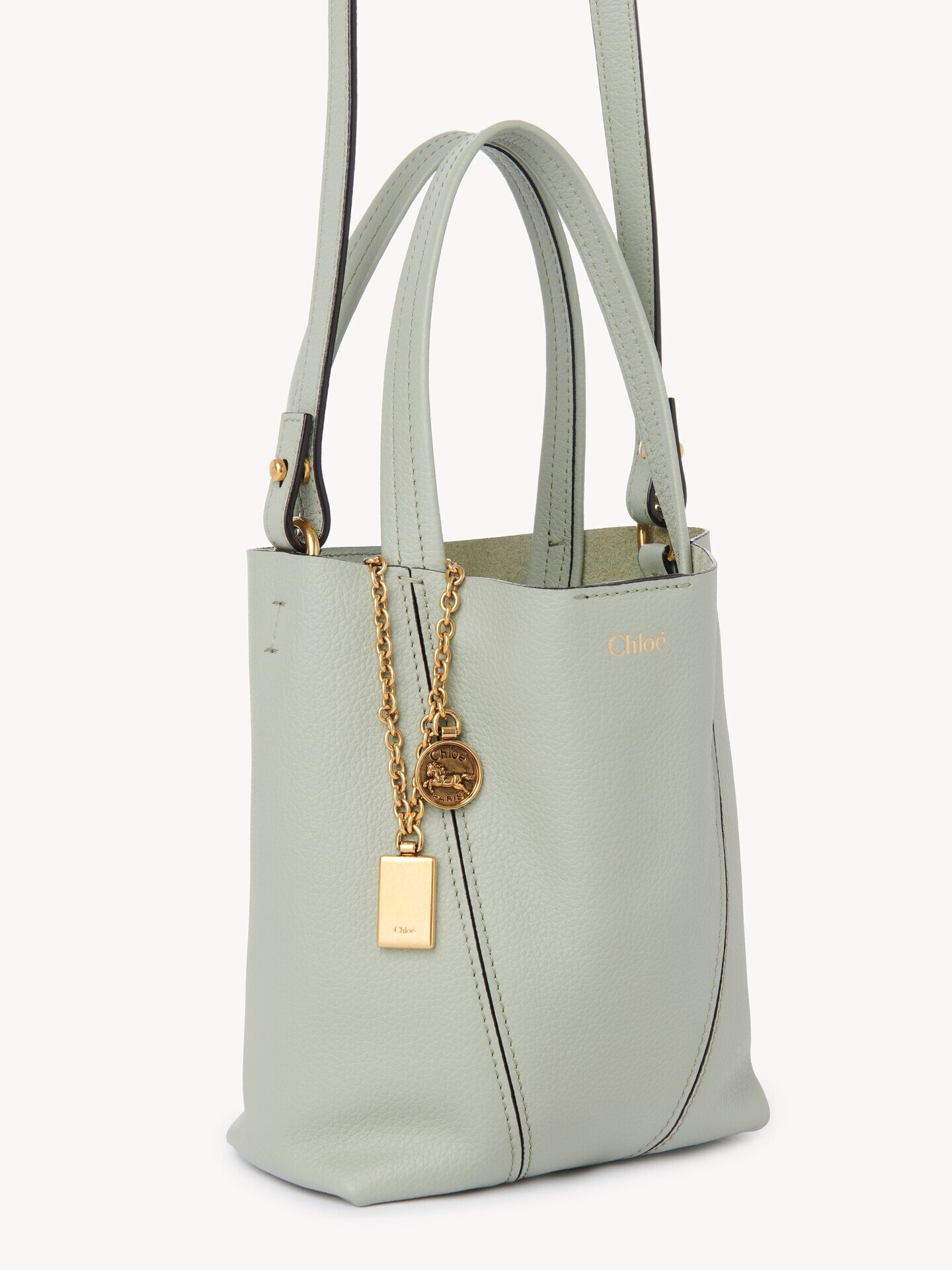 Small Chlo&eacute; Spin tote bag in grained leather - 5