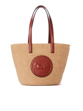Chloé ベージュ かごバケットバッグ Chloe【クロエ】ホースメダル レザー ショルダー バケットバッグ