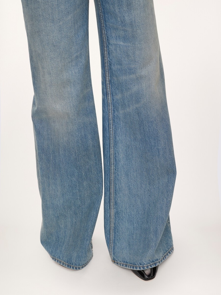 High-rise wide-leg jeans in denim - 7