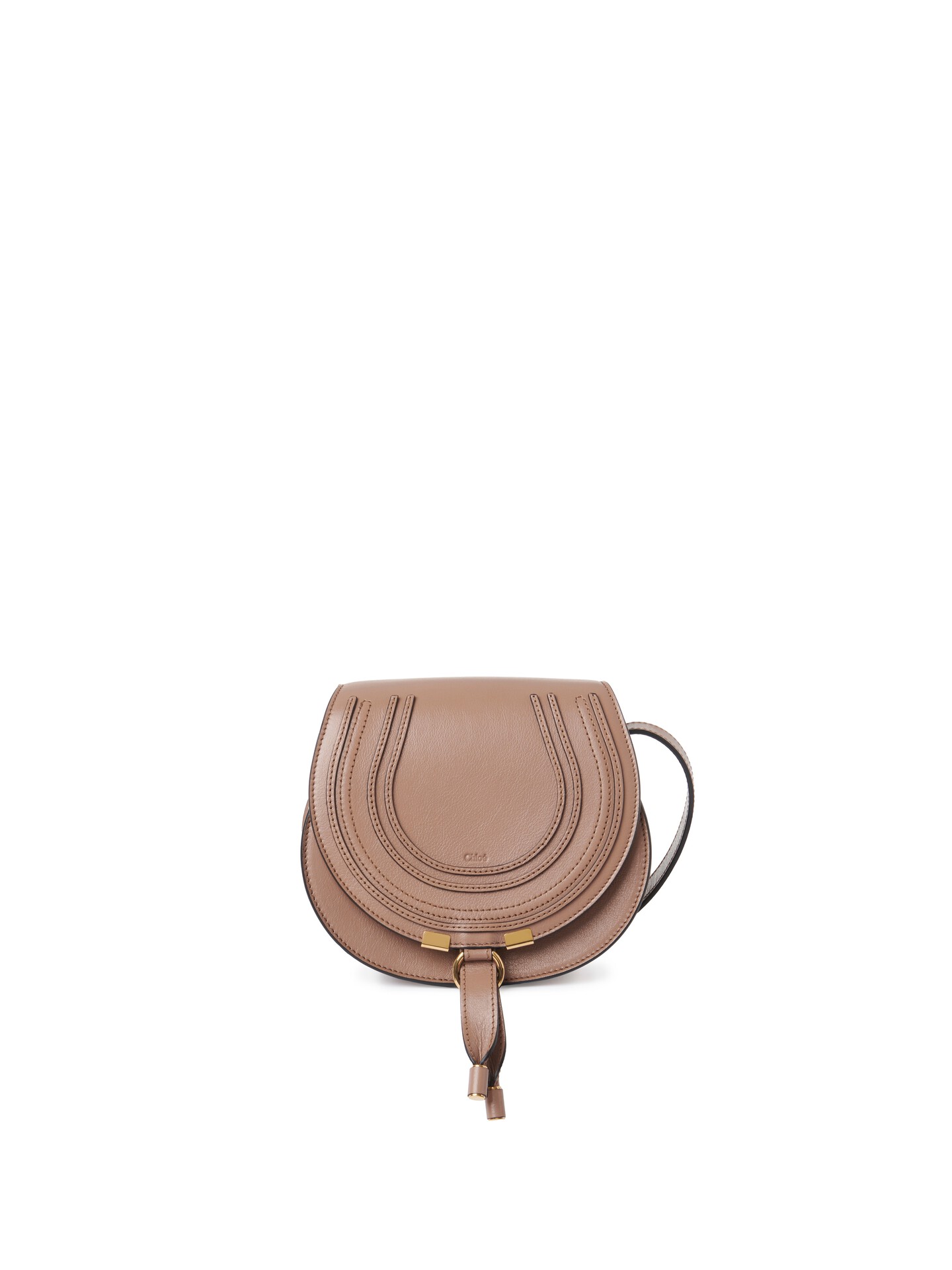 シャイニーレザー製スモールMarcieサドルバッグ グレー - Chloé