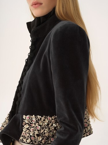 Chaqueta Spencer ajustada de terciopelo - 9