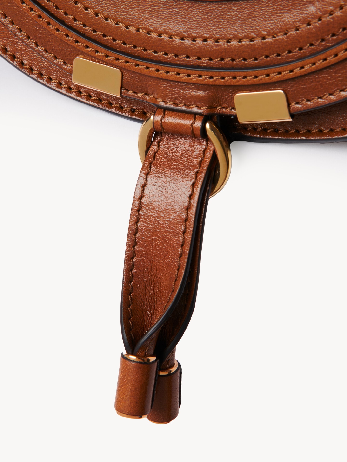 Small Marcie saddle bag in shiny leather - 6.0