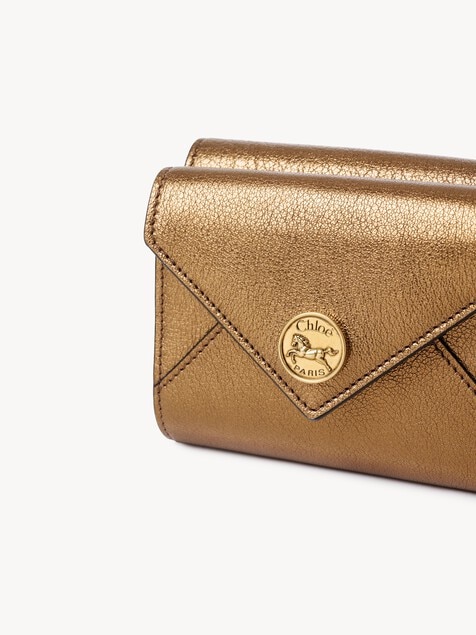 Small Envelope tri-fold in metallic leather