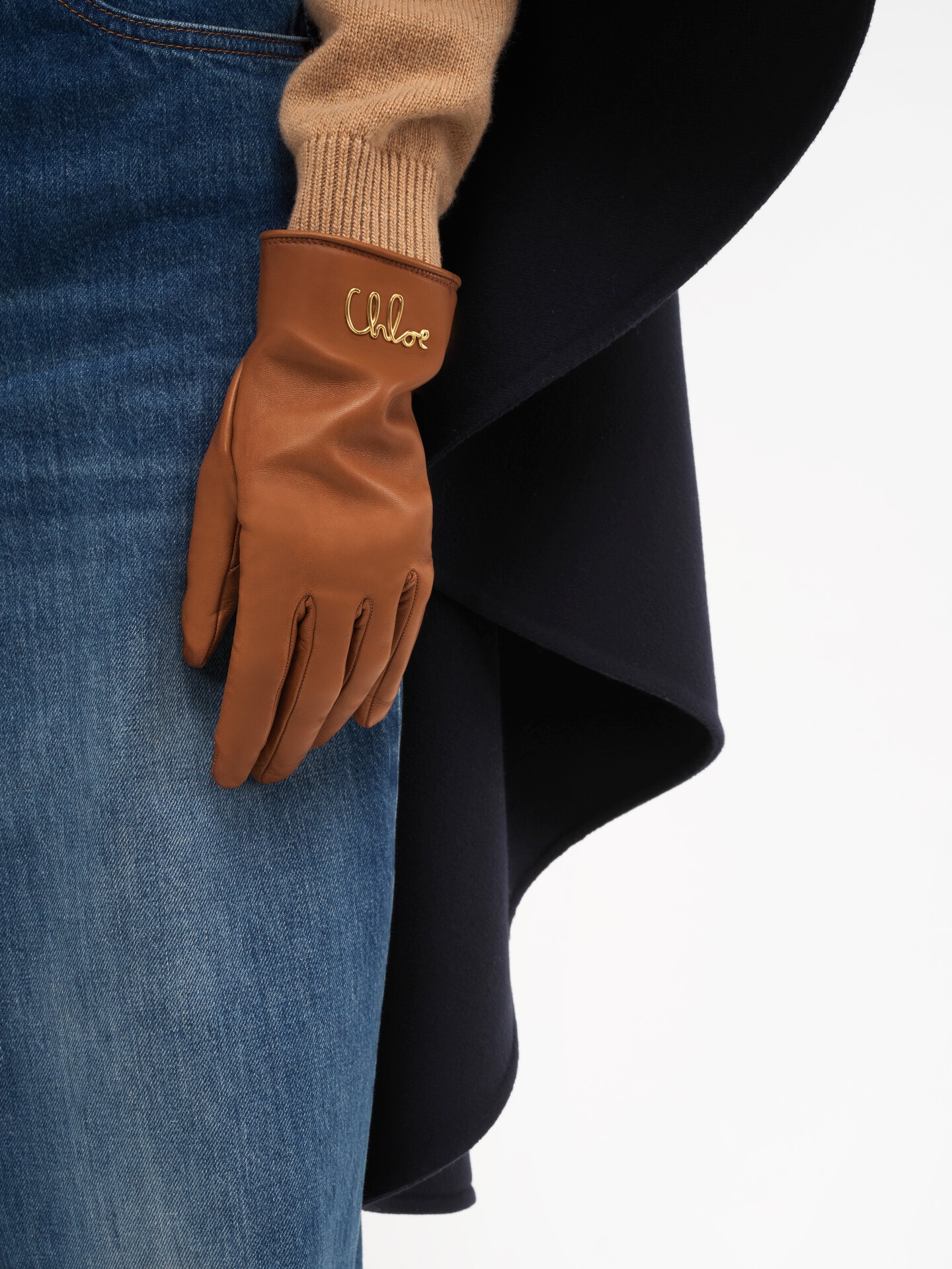 The Chloé Iconic gloves in leather Brown - Chloé