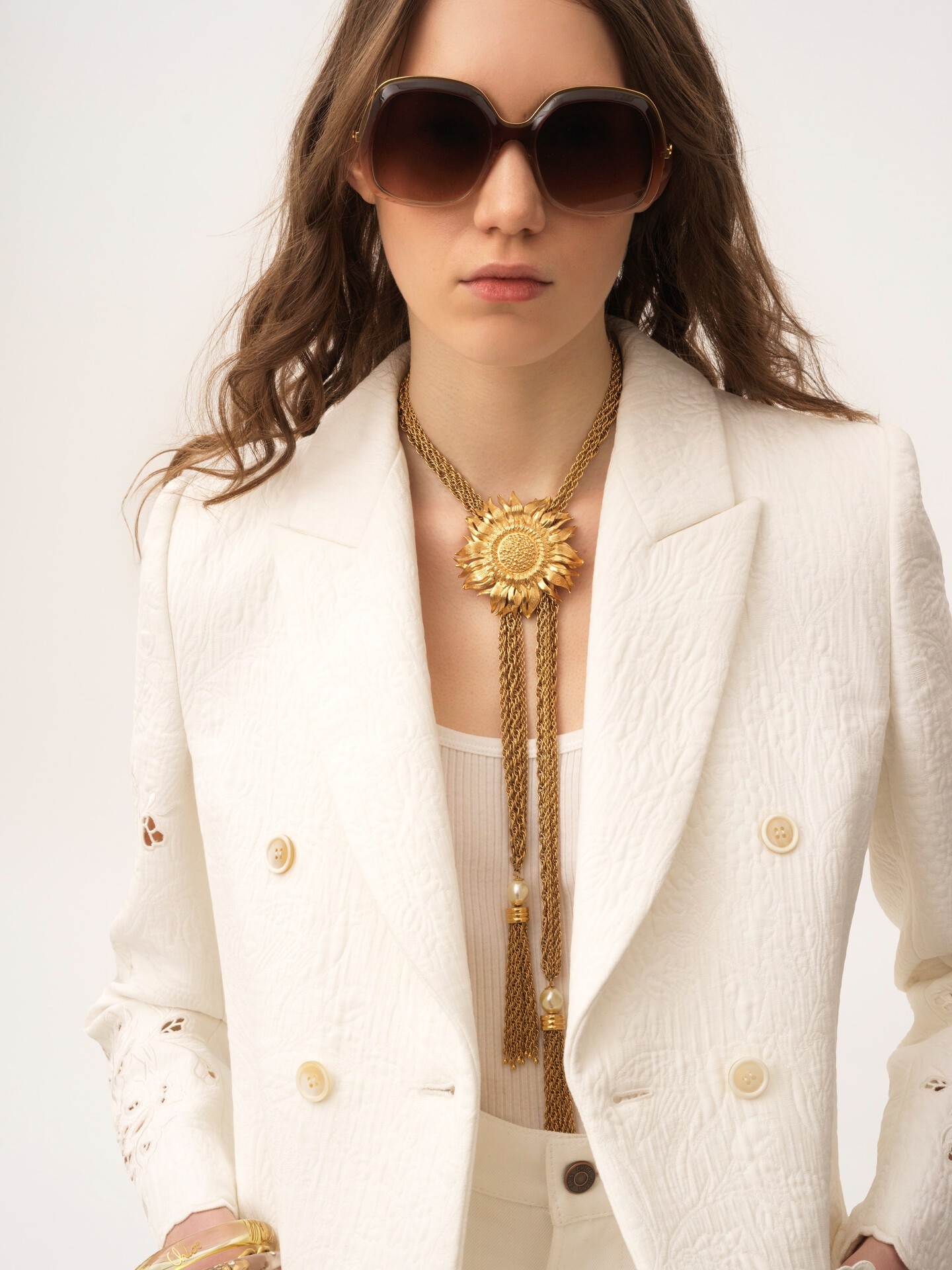 Double-breasted tailored jacket in a cotton mix - 7