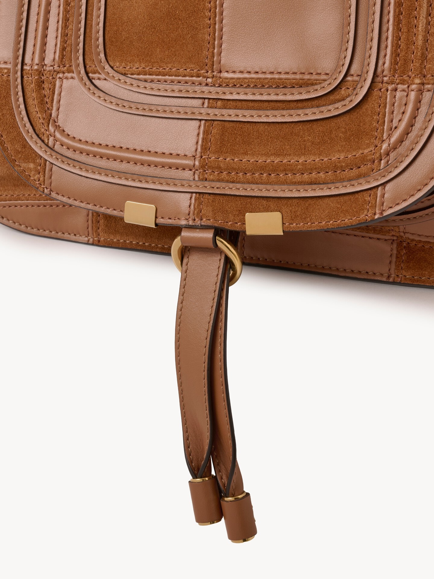 Bolso Marcie peque&ntilde;o de cuero granulado y ante - 6.0