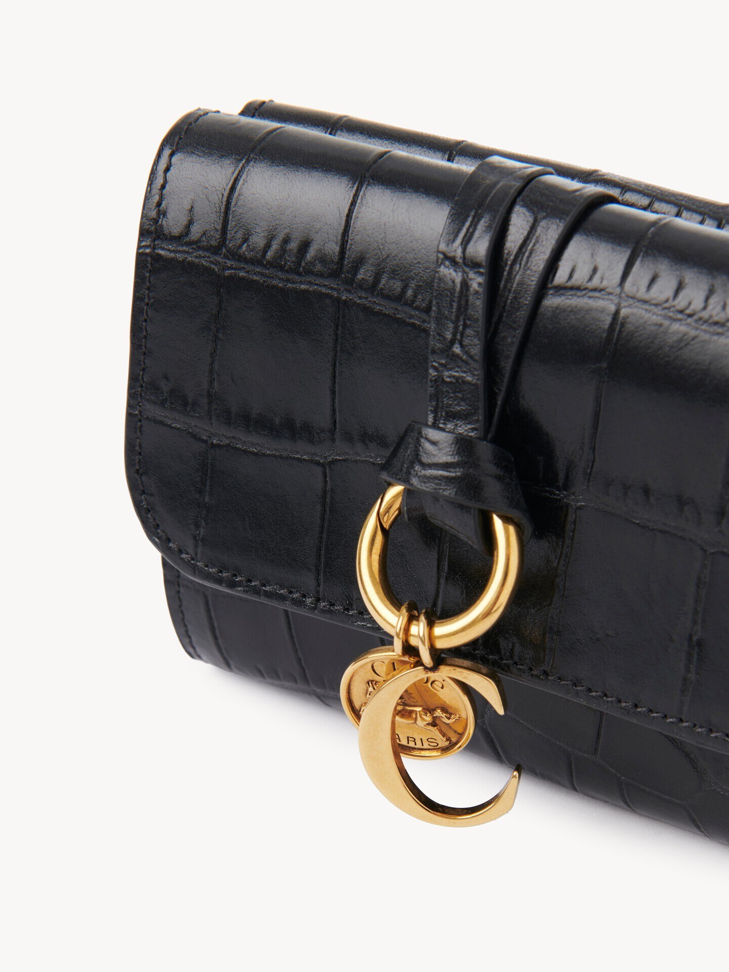 【新品未使用】Chloe クロエ　スモールトリフォールド　ウォレット　ブラック Chloe CHLOE クロエ 財布 折りたたみ財布 三つ折り財布