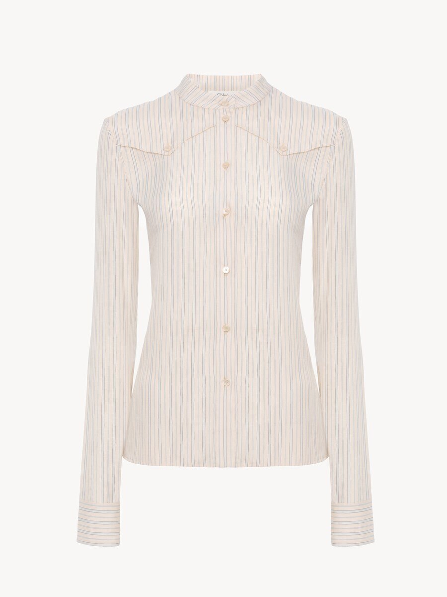 Fitted blouse in silk poplin - 2