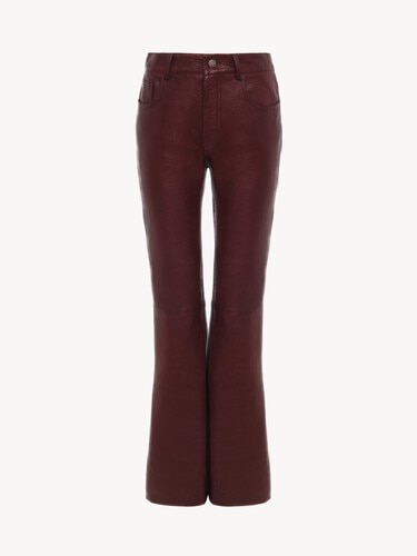 Flared trousers in leather - 2