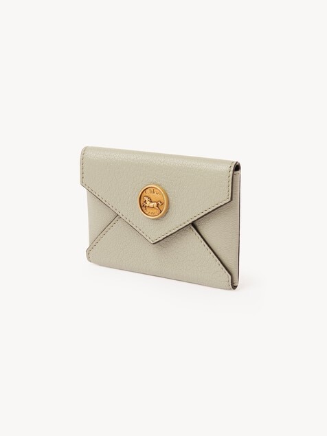 Tarjetero Envelope de cuero granulado