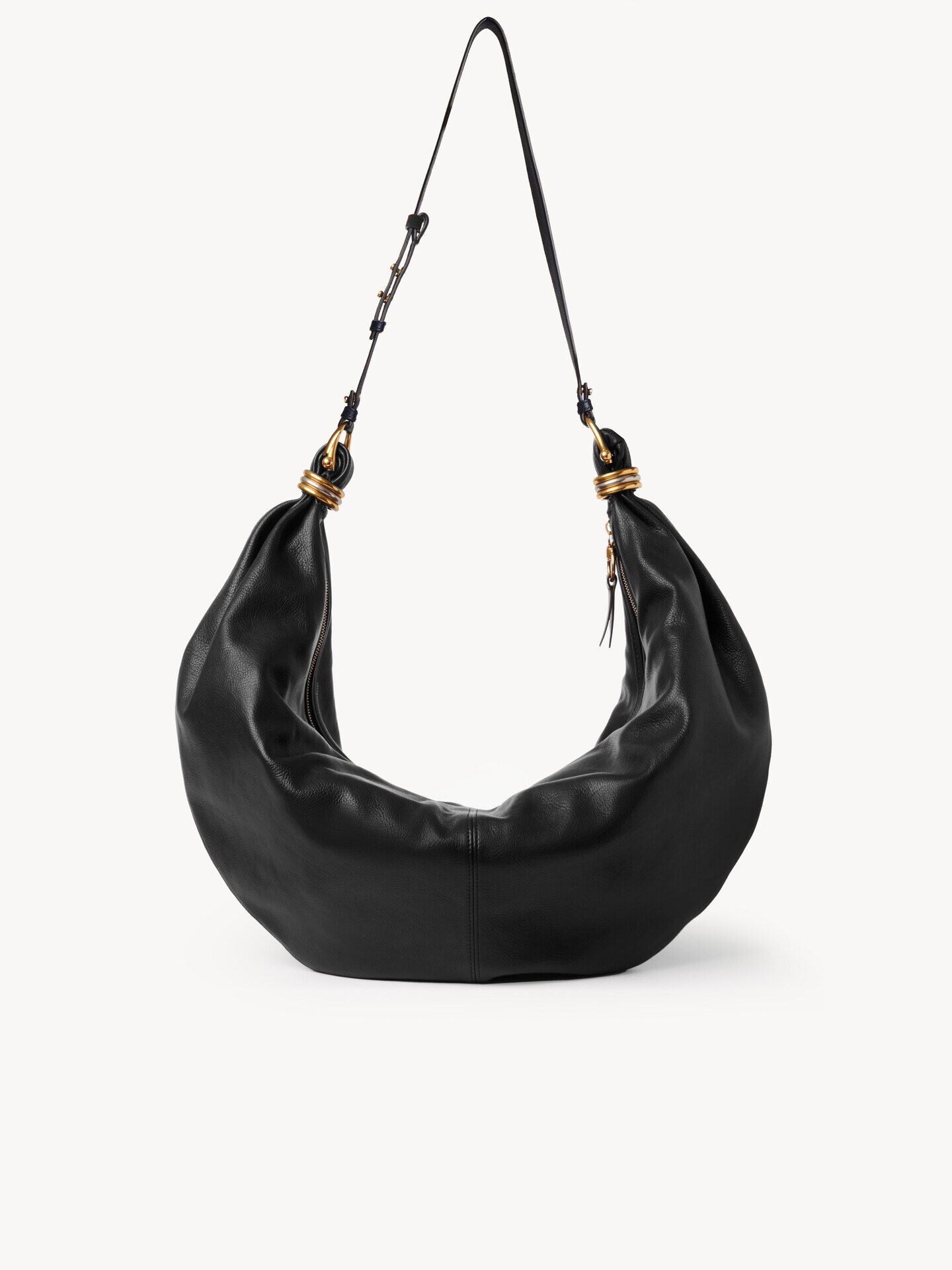 Large Bracelet Hobo bag in grained leather - 5