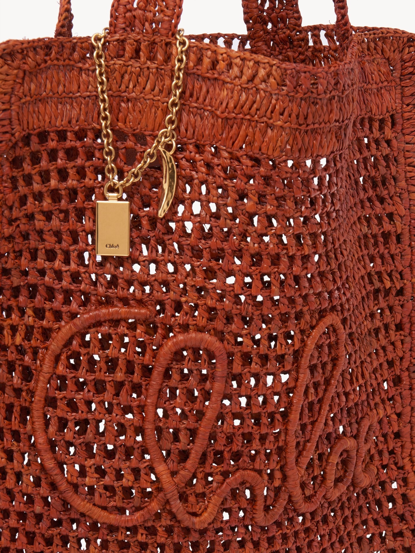 Sac cabas Summer Banana en raphia Clay Brown Chloé