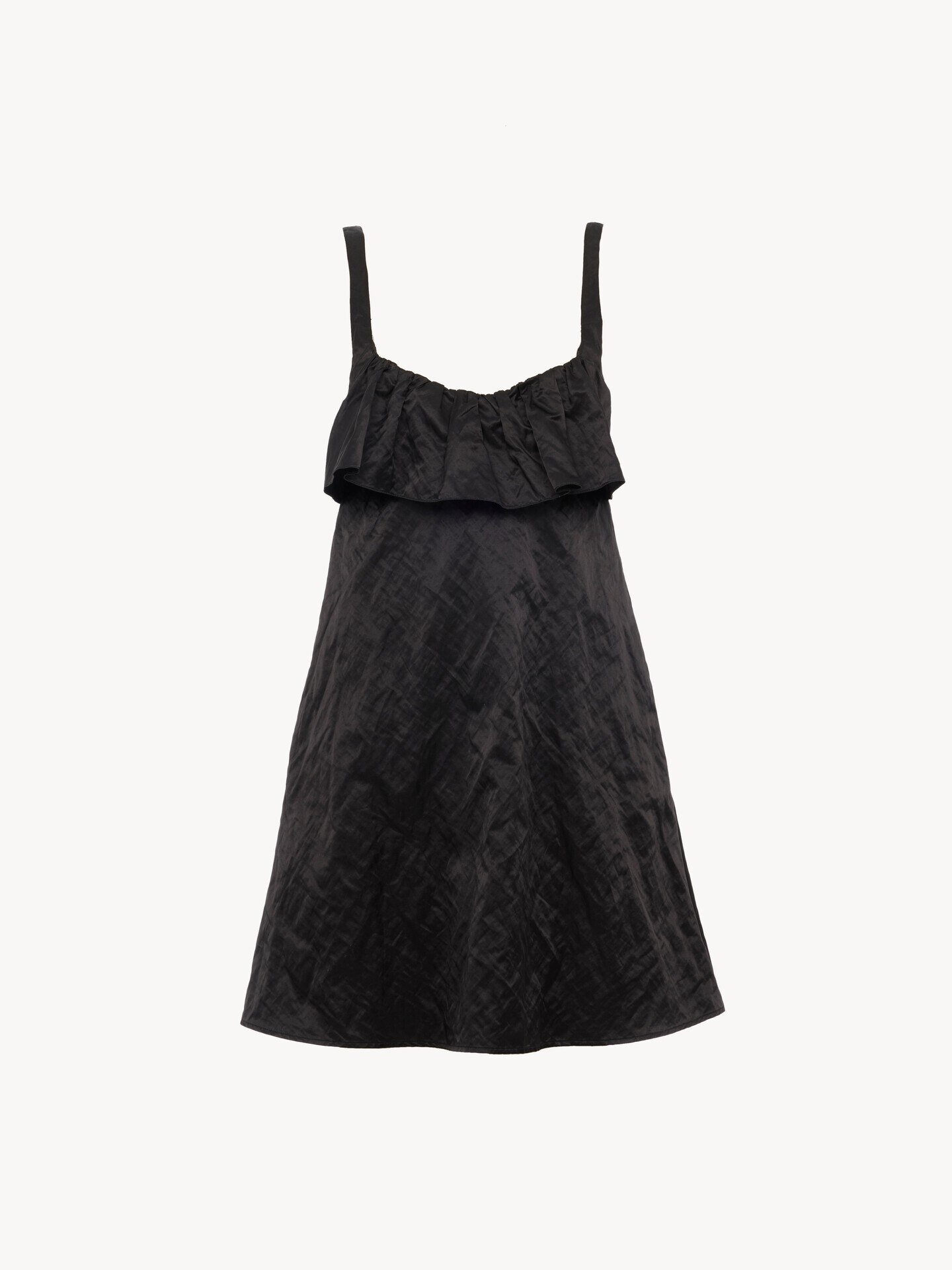 Mini robe sans manches en satin technique lav&eacute; - 2