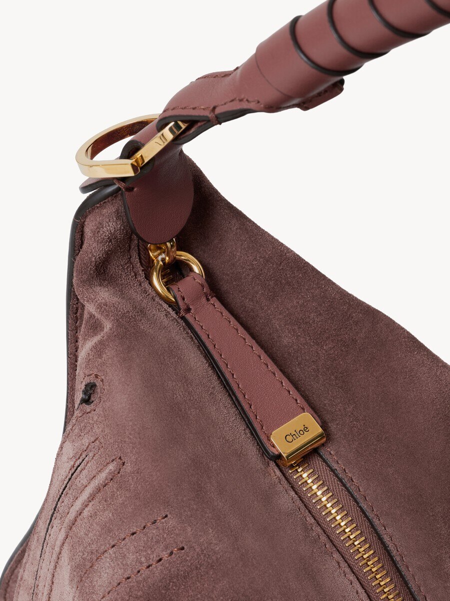 Small Marcie shoulder bag in suede leather - 8