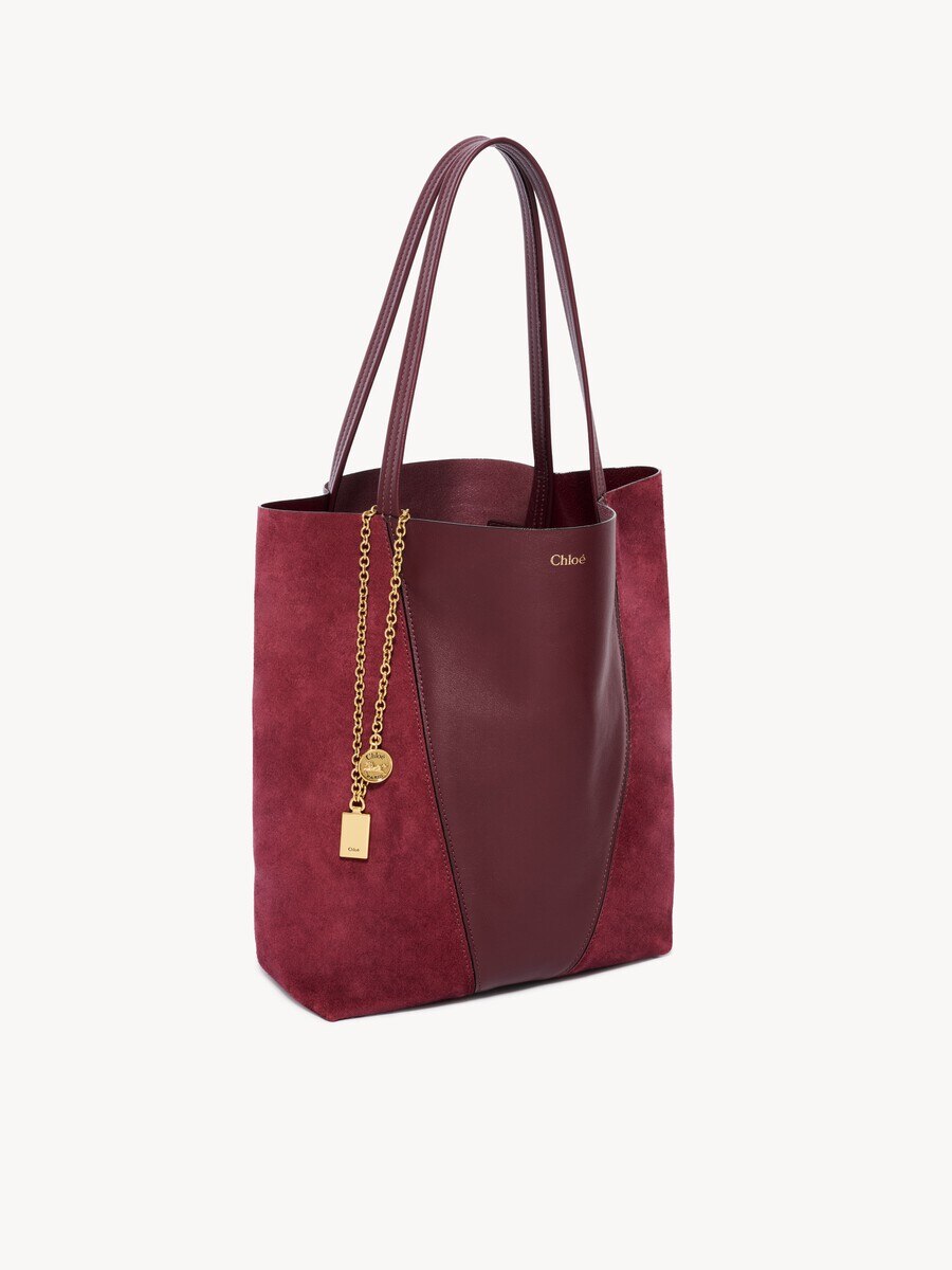 Chlo&eacute; Spin tote bag in suede & soft leather - 6