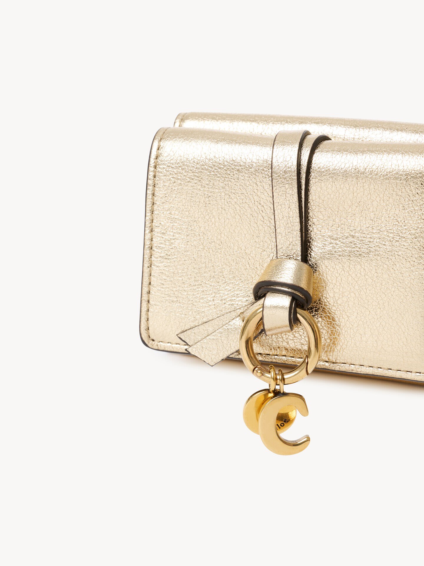 Mini Alphabet tri-fold in metallized leather - 6