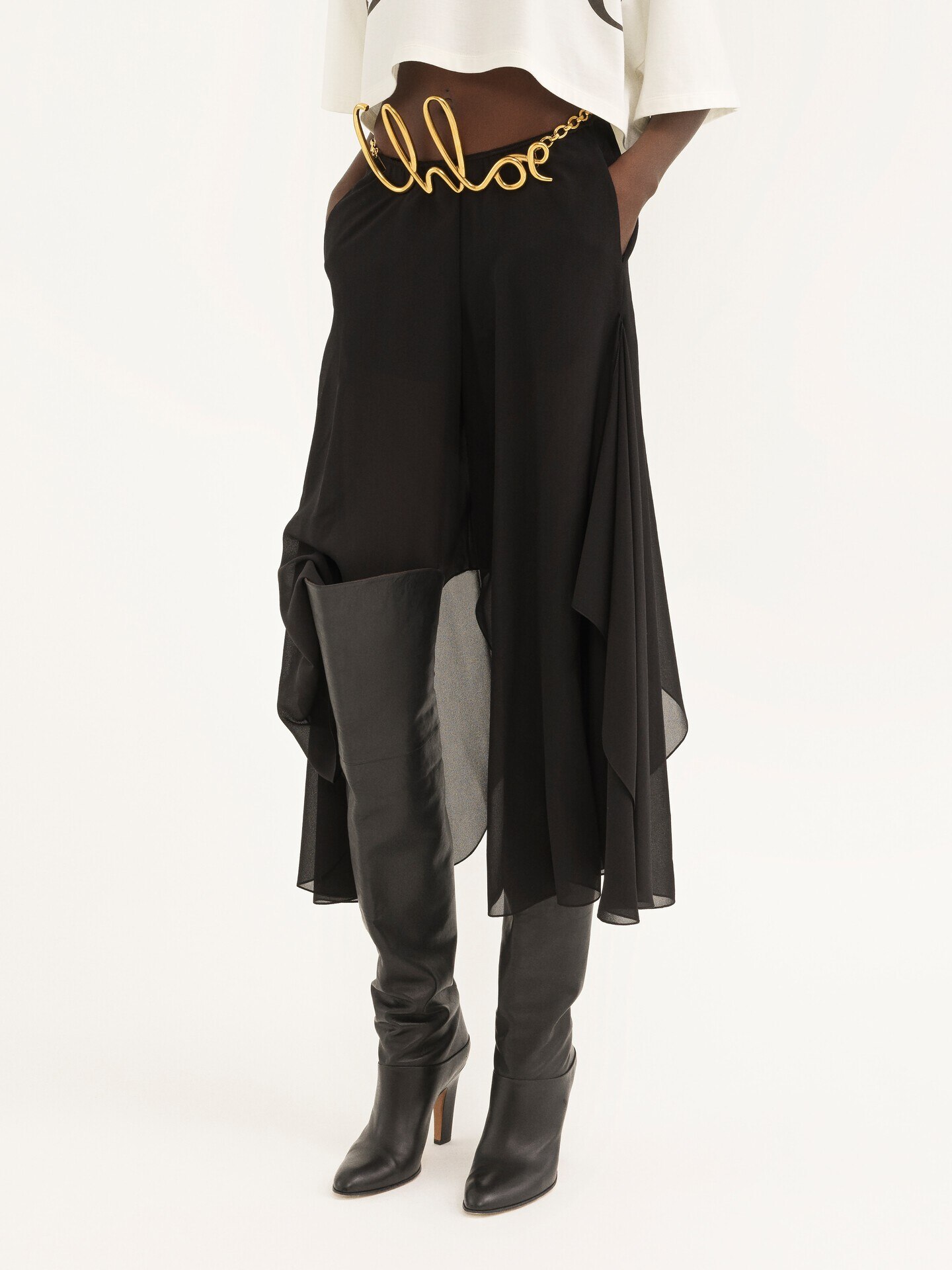 Fluid Pants In Silk Georgette - 11
