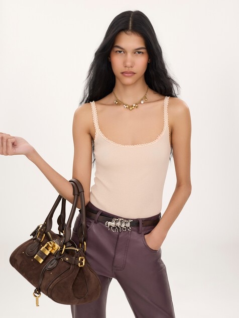 Fitted tank top in cotton