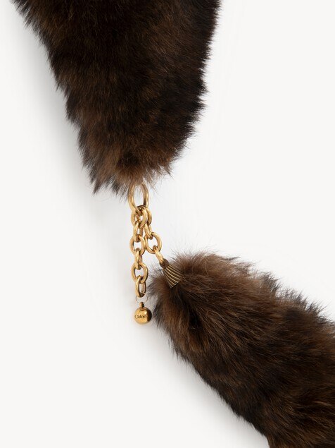 The Chlo&eacute; Chain Tails scarf in shearling