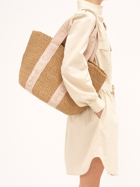 Large Woody basket in natural fibres
