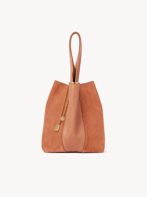Chlo&eacute; Spin tote bag in grained & suede leather