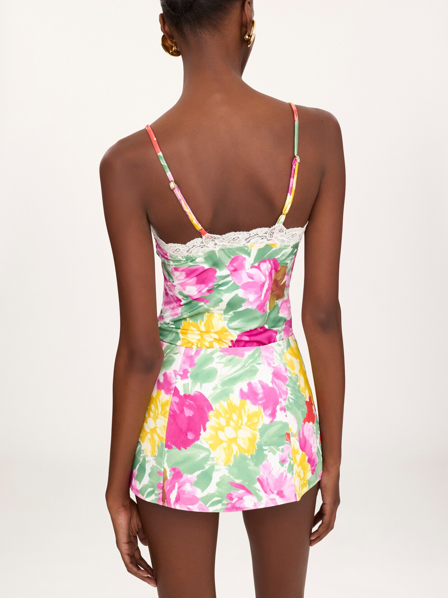 Garden-print high-waisted swim skirt - 5