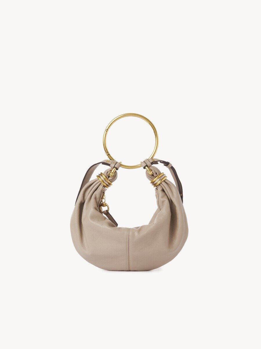 Small Bracelet hobo bag in grained leather - 8