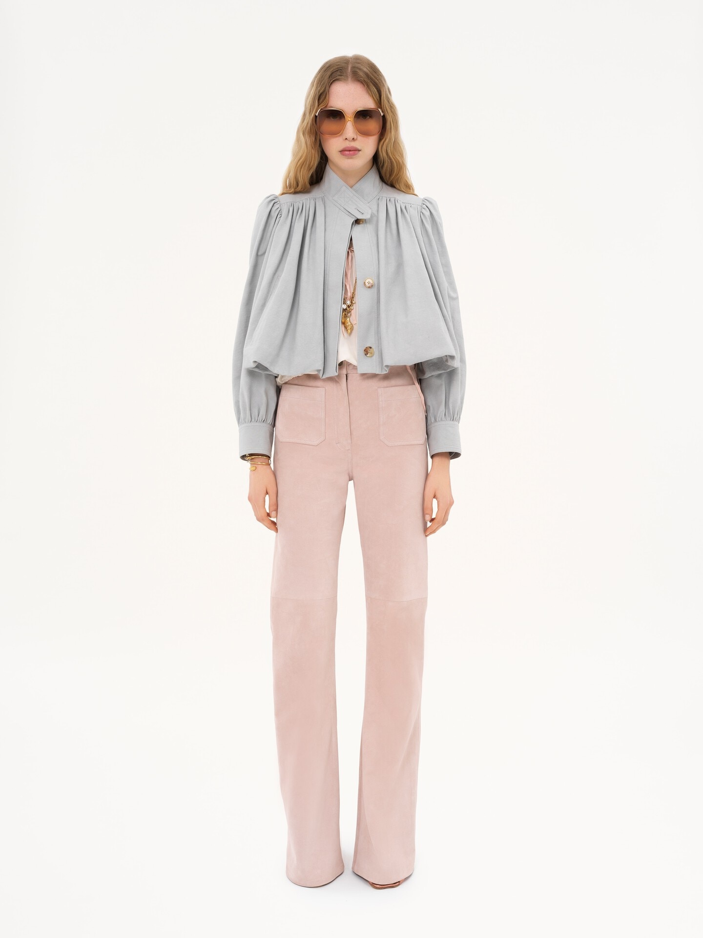 Veste boule fronc&eacute;e en toile de coton - 3