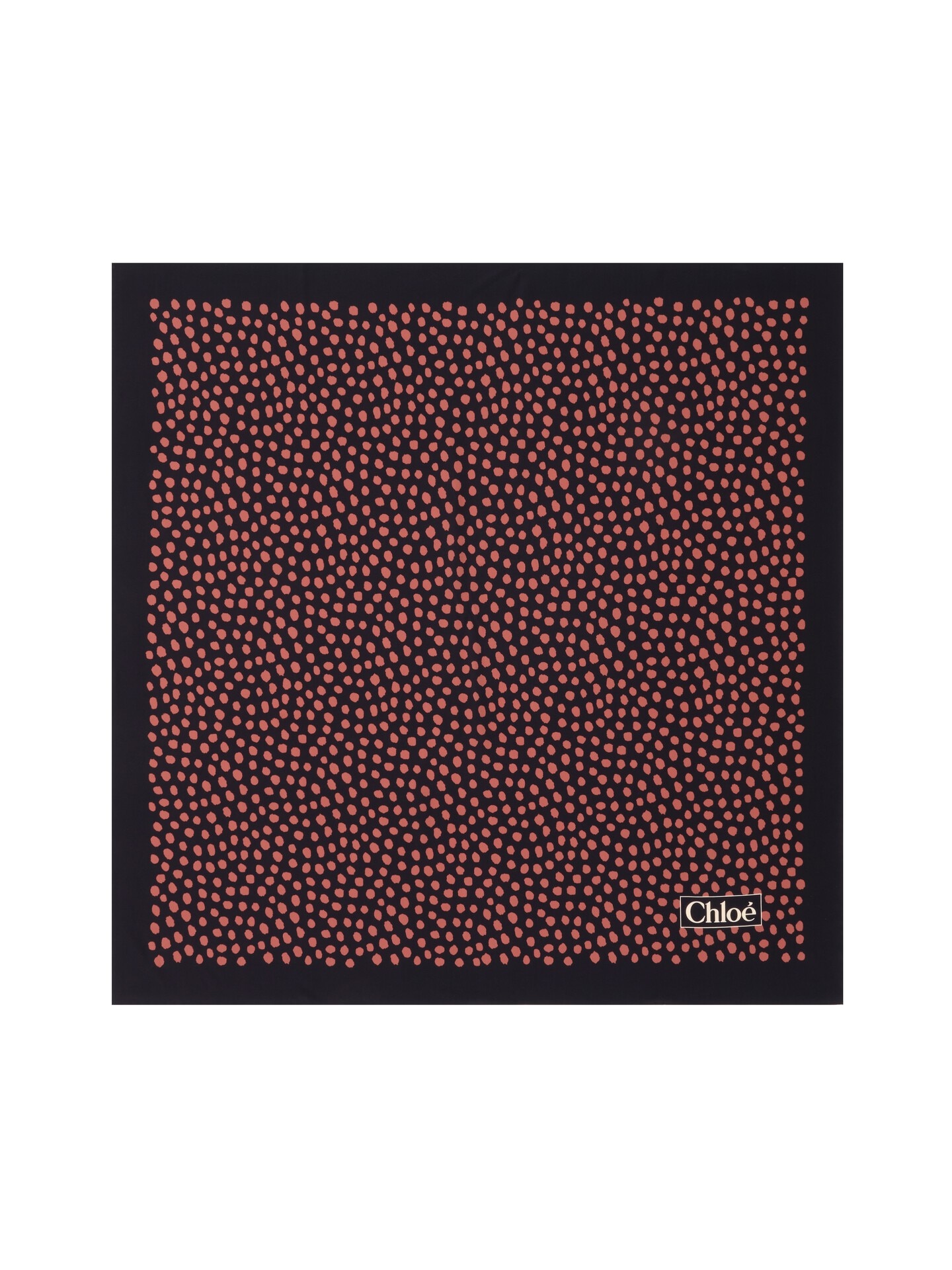 シルク製Chloé Spotted スクエア スカーフ ピンク - Chloé