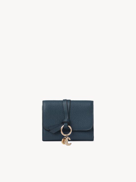 Small Alphabet tri-fold in grained leather