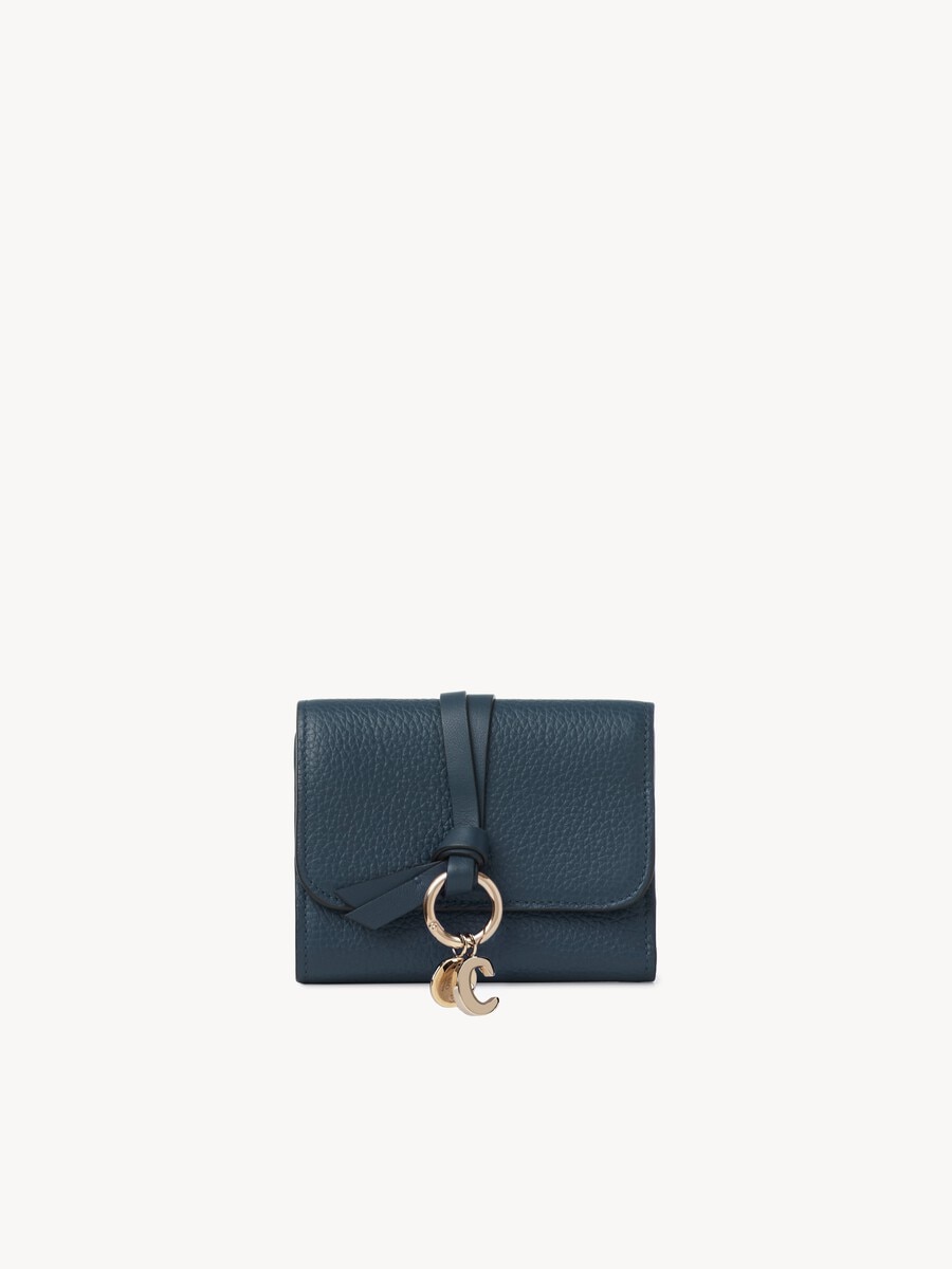 Small Alphabet tri-fold in grained leather - 1