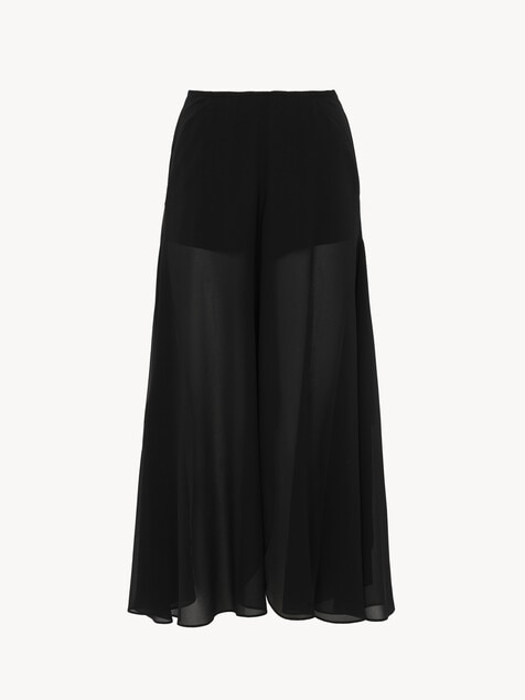 Fluid trousers in silk georgette