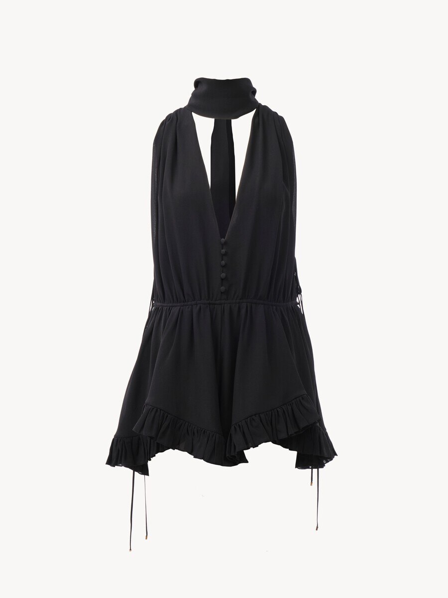 Jumpsuit mit V-Ausschnitt aus Seidengeorgette - 2