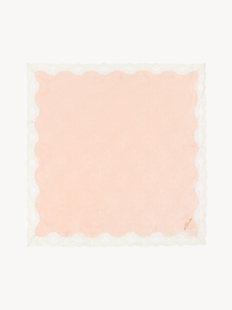 Foulard carr&eacute; Chlo&eacute; Poetic en soie et dentelle