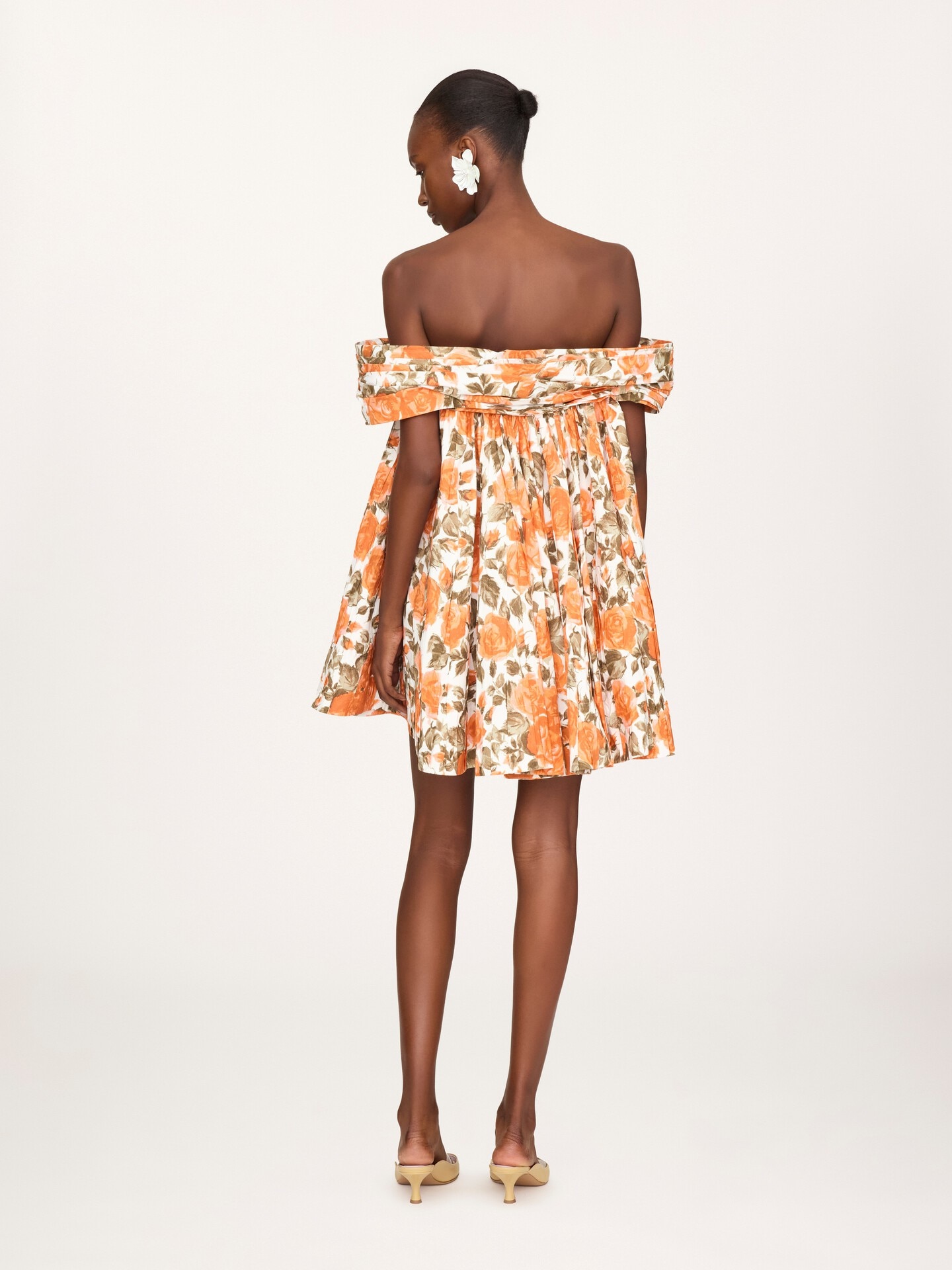 Off-the-shoulder mini dress in cotton poplin - 5