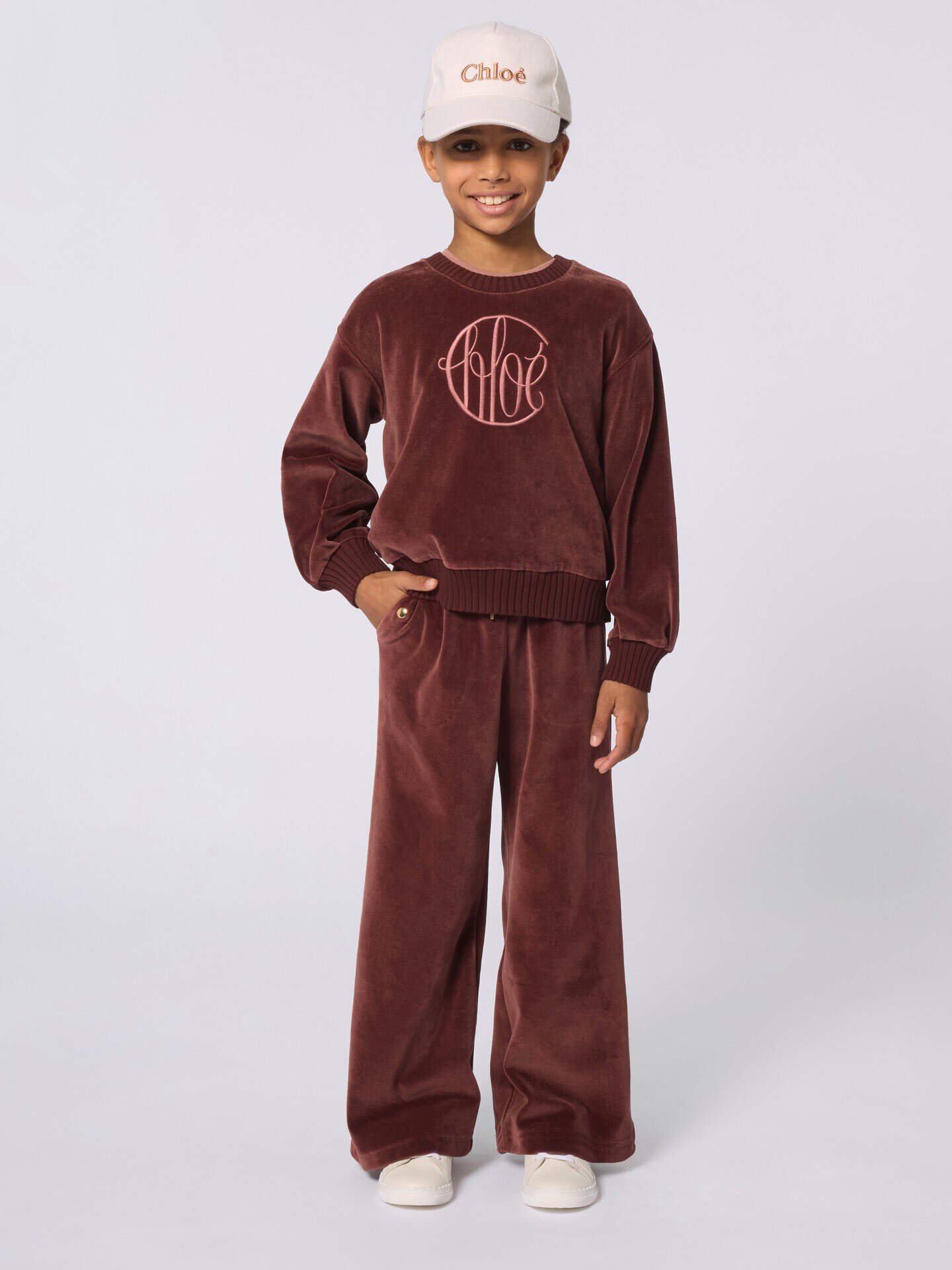 キッズ ドローストリングパンツ Dark Burgundy - Chloé