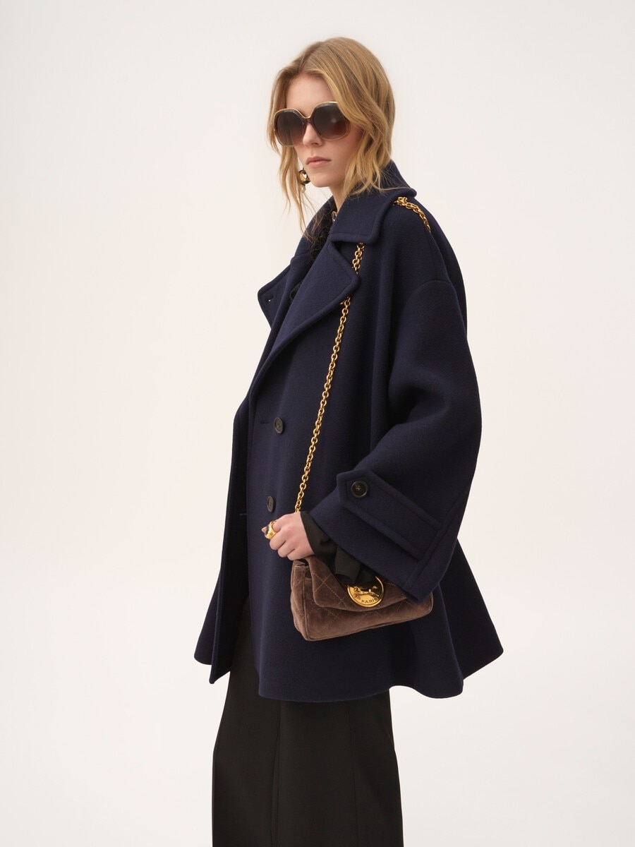 Zweireihiger Oversize-Mantel aus Wolle - 6