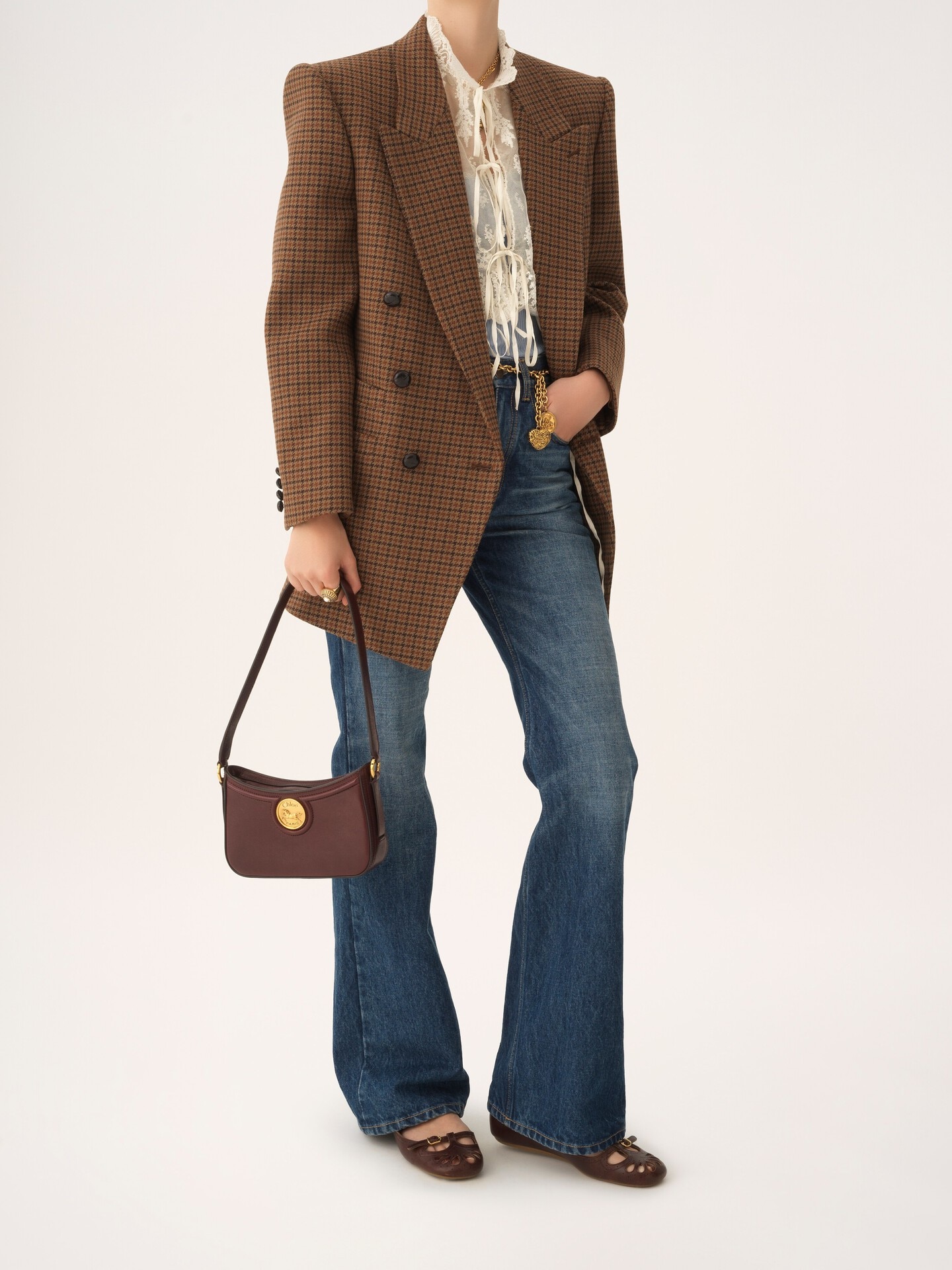 Sac port&eacute; &eacute;paule Horse Medal en cuir grain&eacute; - 8