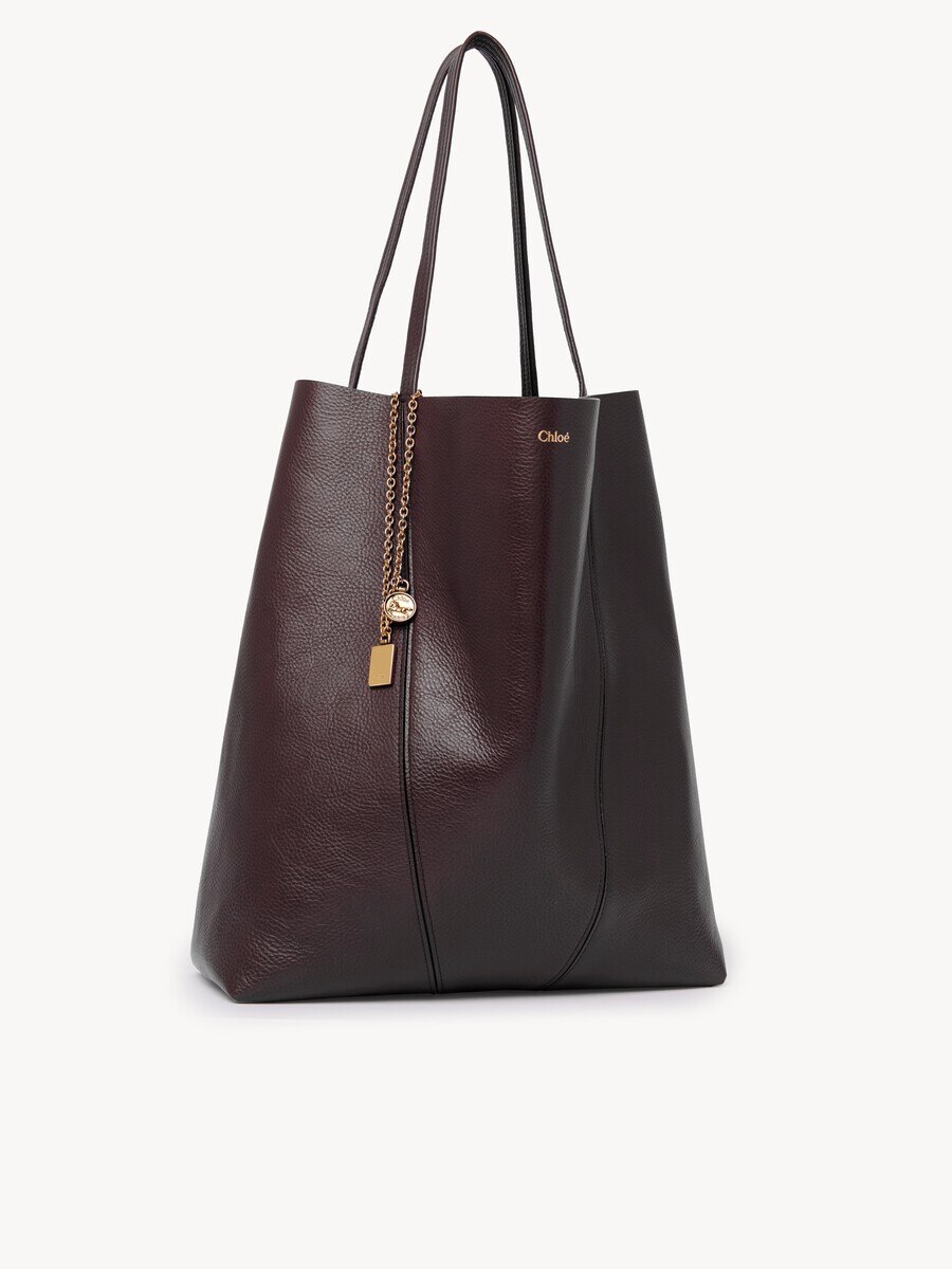 Large Chlo&eacute; Spin tote bag in grained leather - 3