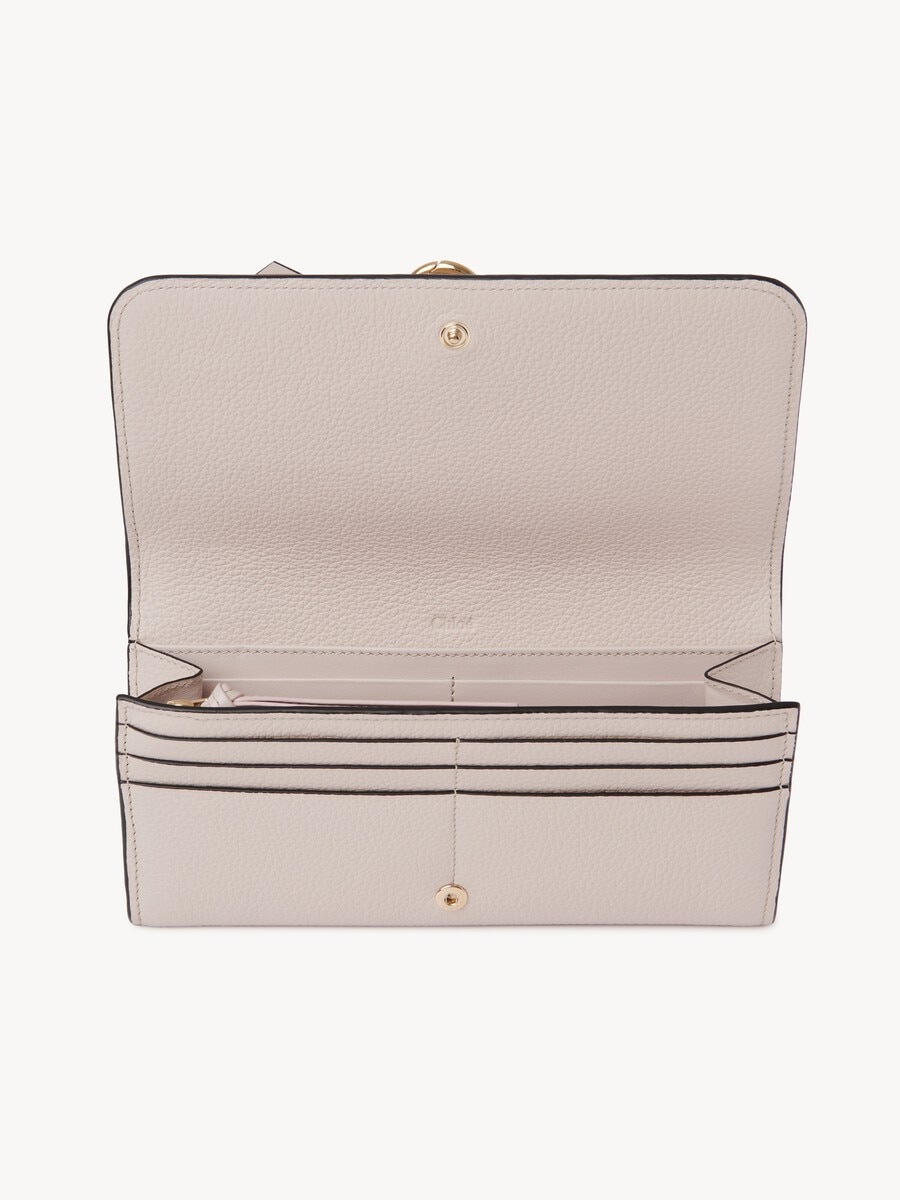 Alphabet wallet with flap in grained leather - 5