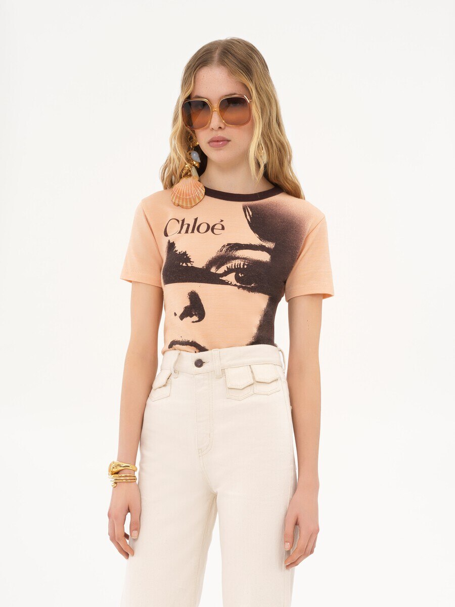 T-shirt col rond en jersey de coton &agrave; logo - 4