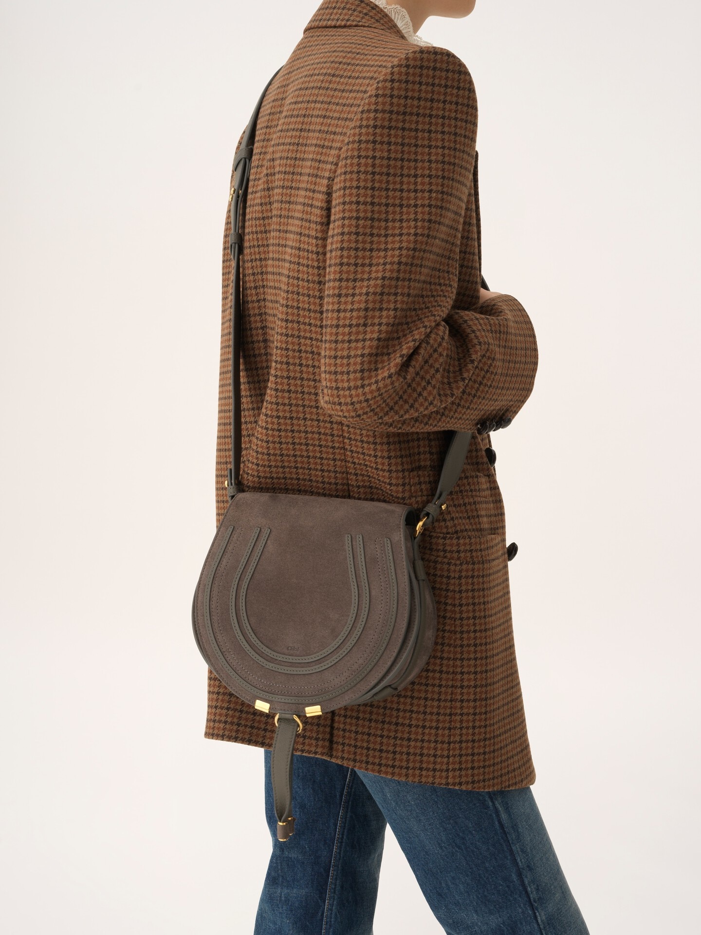 Marcie saddle bag in suede leather - 2.0