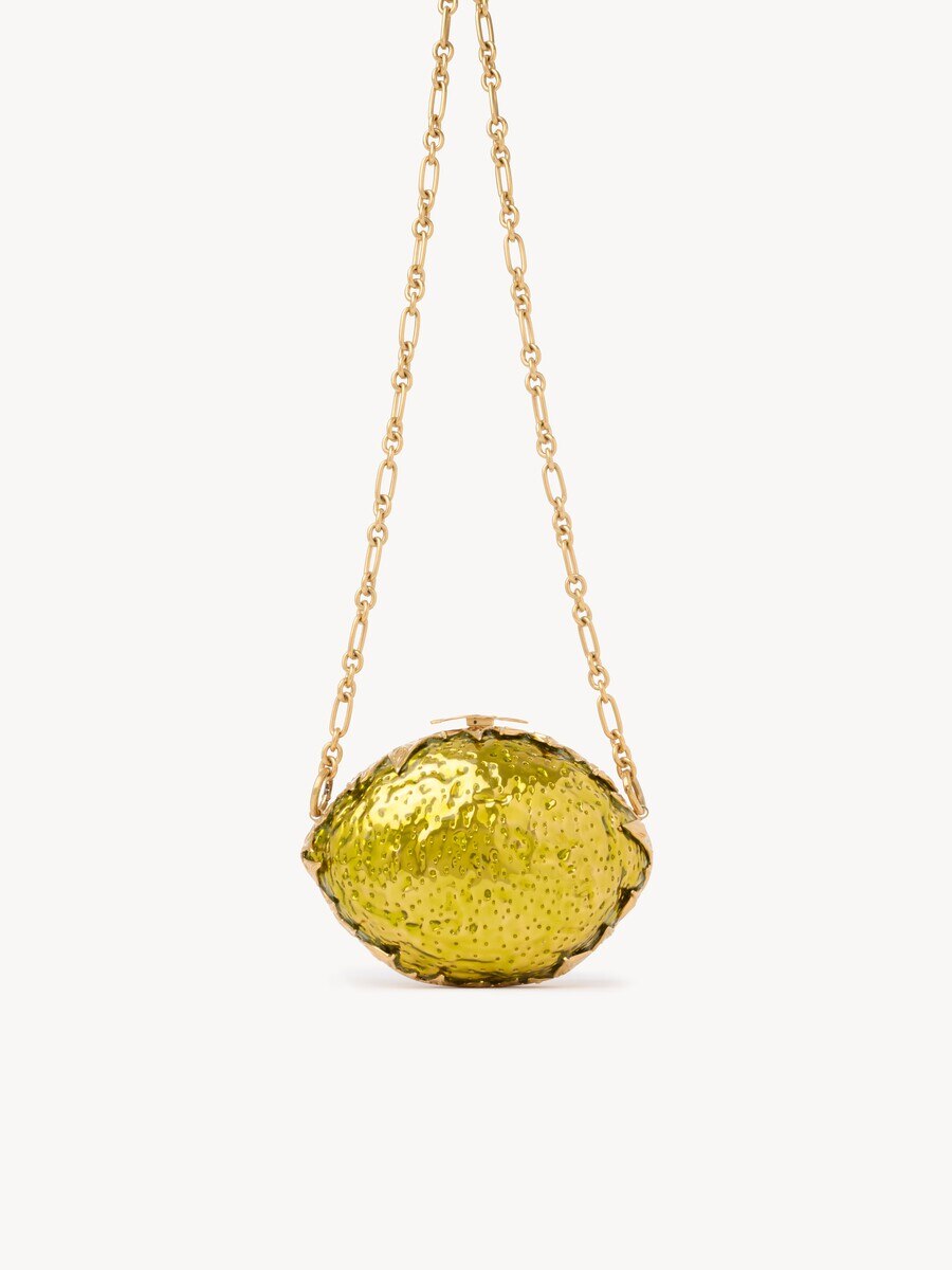 Chlo&eacute; Tropicus lemon minaudi&egrave;re in brass - 4