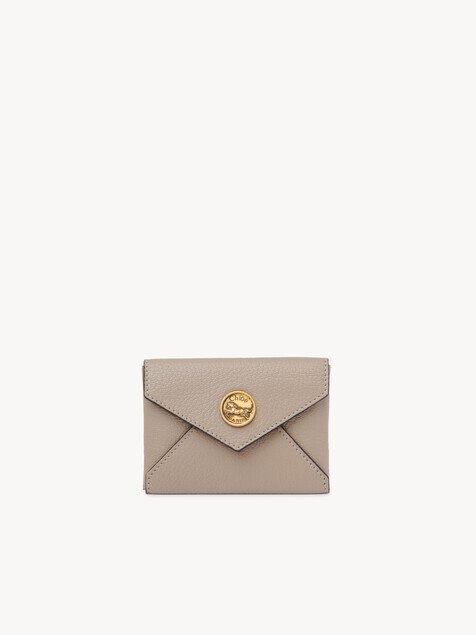Envelope card holder in grained leather