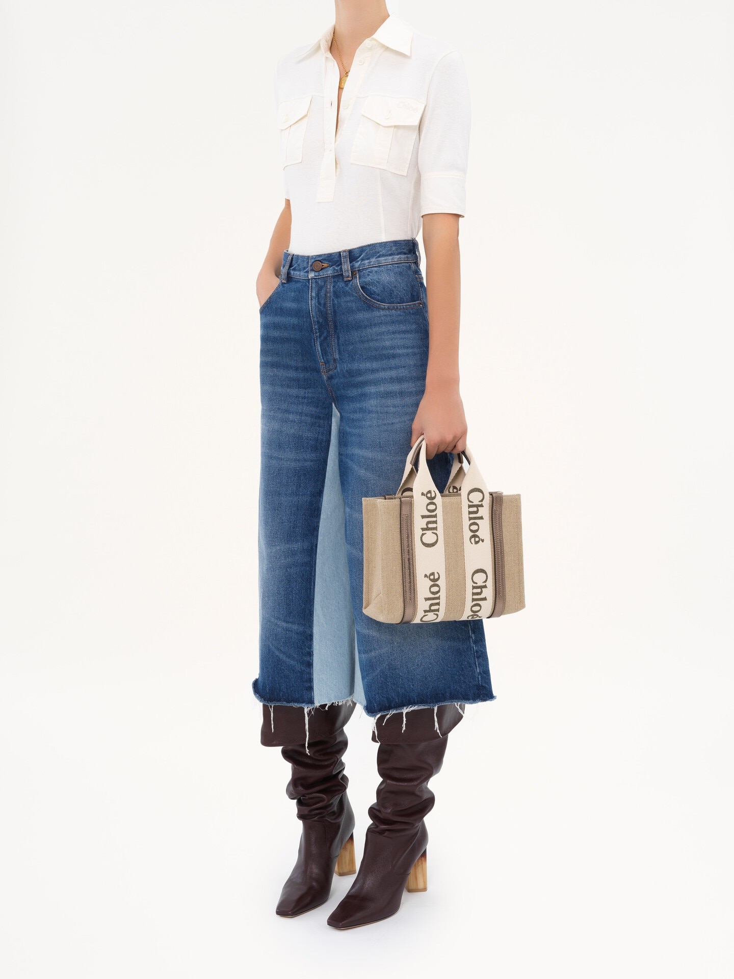 Petit sac cabas Woody en toile de lin - 8