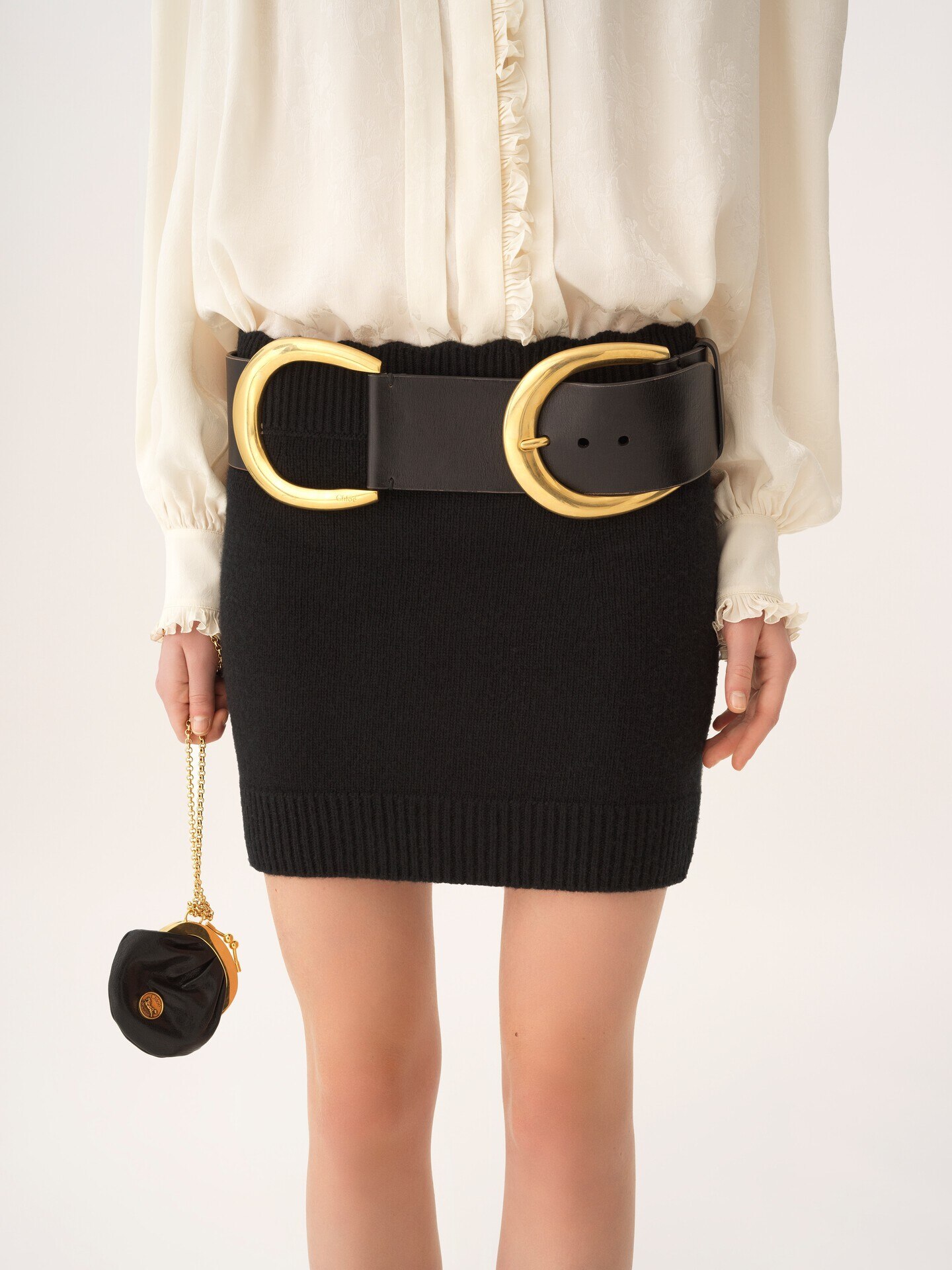 Fitted mini skirt in a wool & cashmere knit - 6